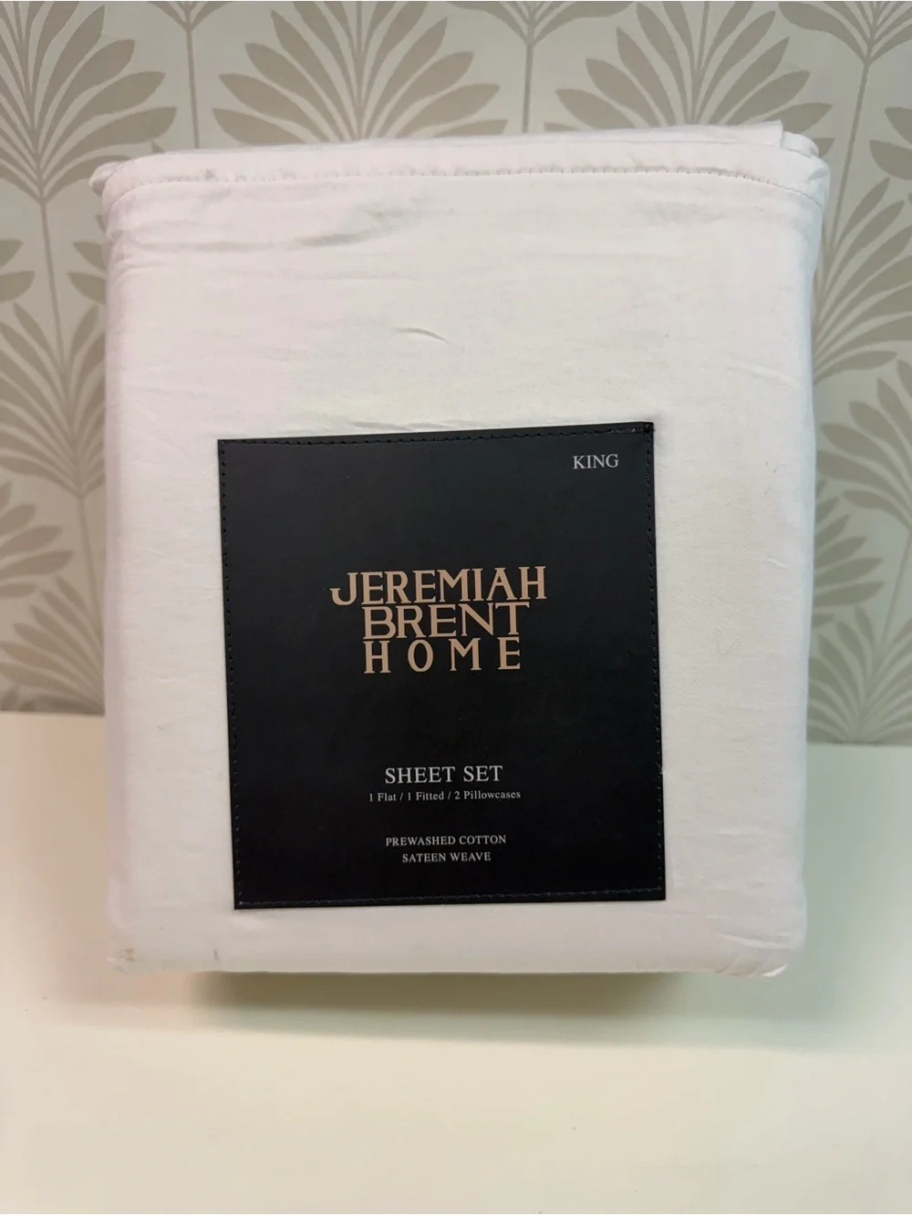 New Jeremiah Brent Home Prewashed Cotton Sateen Weave Sheet Set King Cream